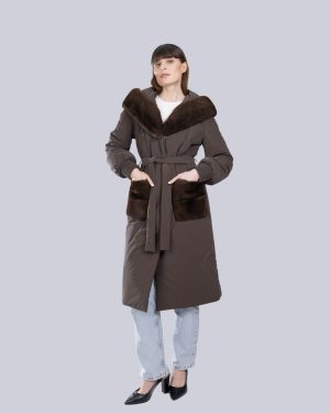 brown mink puffer coat BNC-P6