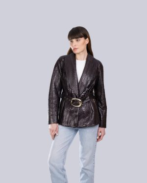 Phyton Brown Leather Jacket BNC-02